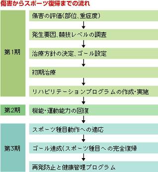 障害からスポーツ復帰までの流れ